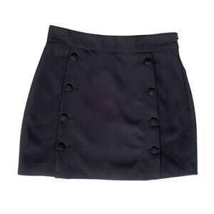 O. Vianca Button Front Black Mini Skirt Size Small